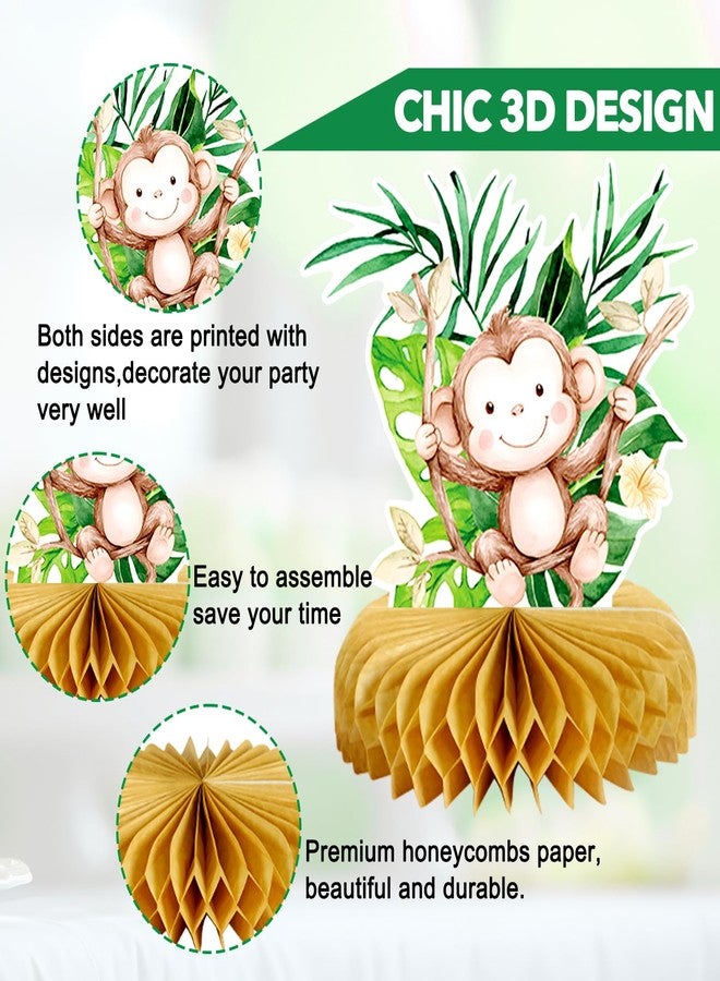 MOORAY Wild One Birthday Decorations Jungle Baby Shower Honeycomb Centerpieces for Boys and Girls,8 Pcs Safari Centerpieces and Confetti Table Decorations, Safari Jungle Animals Party Decor - Image 3