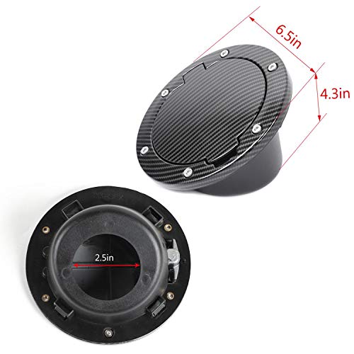 JeCar Fuel Door Cover Aluminum Alloy Gas Cap Cover Exterior Accessories for 2007-2018 Jeep Wrangler JK & Unlimited, Carbon Fiber Texture - Image 3