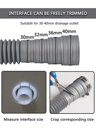 Universal Washing Machine Drain Hose, 2M Flexible Washer Drain Hose Extension Kit with Hose Clamp, For Washing Machines, Dishwashers, outlet Hose - view 2