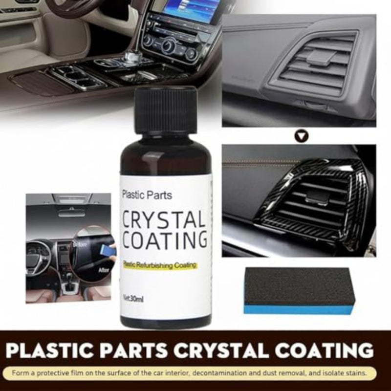 3Pcs Plastic Parts Crystal Coating, Plastic Restorer and Refresher for Car Interiors, High Gloss Hydrophobic Protector, Long-Lasting Shine, Protects Against Dust and Stains - Image 2