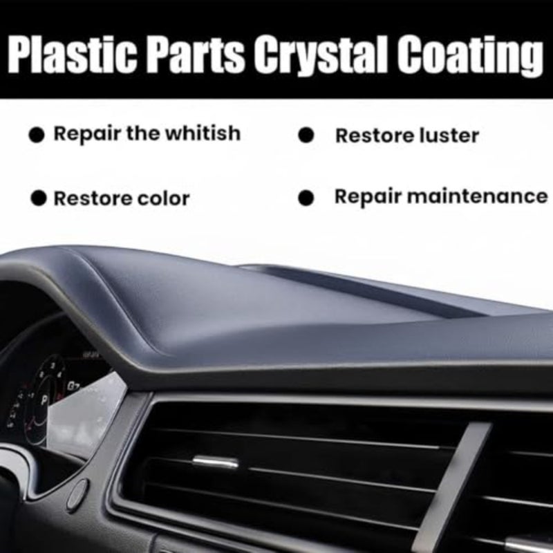 3Pcs Plastic Parts Crystal Coating, Plastic Restorer and Refresher for Car Interiors, High Gloss Hydrophobic Protector, Long-Lasting Shine, Protects Against Dust and Stains - Image 3