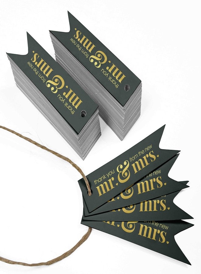 Inkdotpot Pack of 100 Thank You from The New Wedding Favor Paper Tags Craft Gold Foil Hang Tags - Image 3