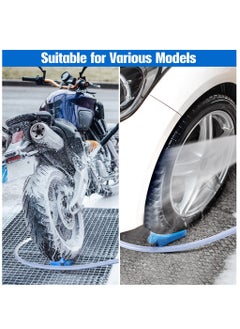 SYOSI Car Hose Guide, 4 Pcs Tire Hose Roller for Car Washing, Detailing Tire Hose Guide Preventing Pressure Washer Hose Stuck Under The Tires, Blue Car Plastic Wash Tool to Avoid Snagging  - Image 4