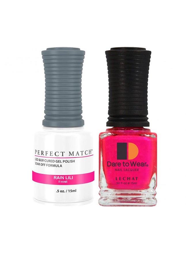 Lechat Gel Nail Polish + Nail Lacquer 2x15ml - Soak Off Gel Nail Polish UV LED Gel Polish Rain Lili PMS02 - Image 1
