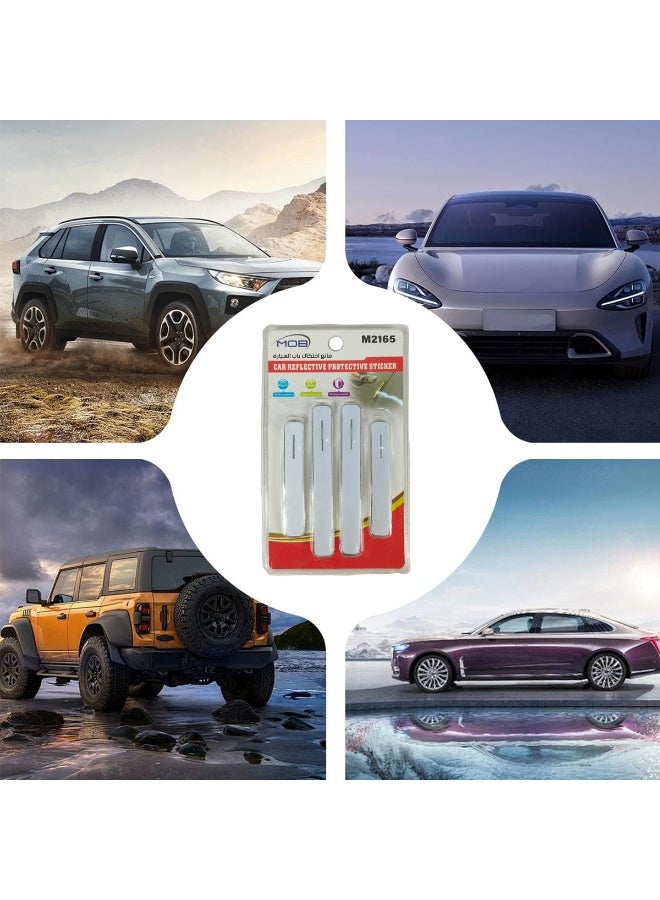 MOB 4PCS Universal Car Door Guard Reflective Protective Strips, Anti-Scratch Door Edge Protector, Shock-Absorbing Adhesive Bumper for Cars, SUVs & Jeeps - Image 3