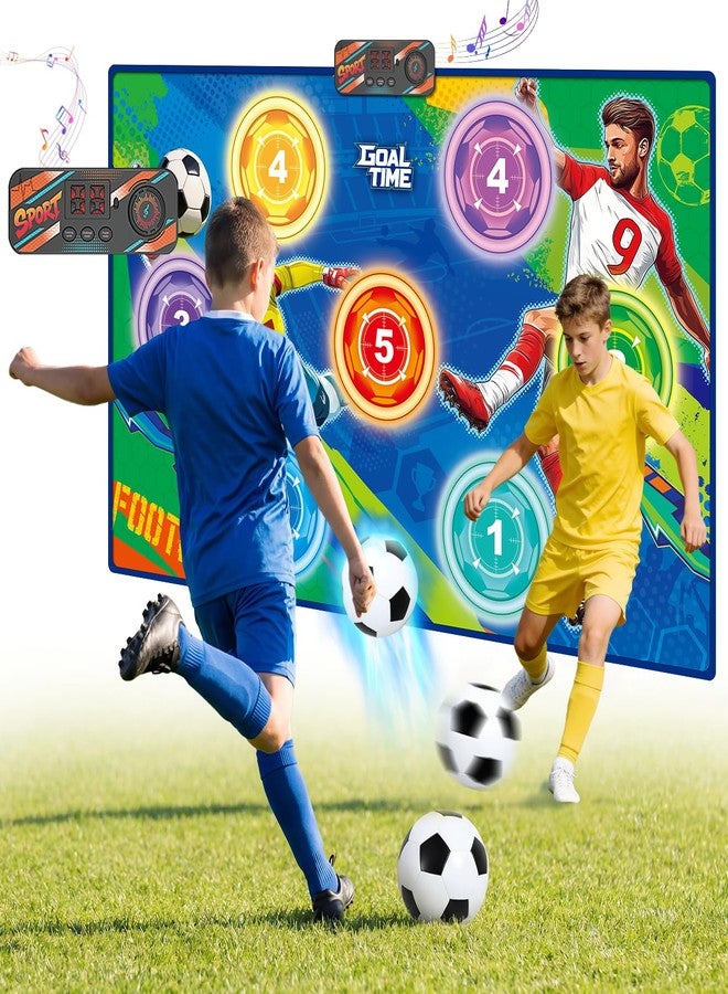 WUPIOS Electronic Scoring Soccer Toy Game Mat Set for Kids, Indoor Outdoor Toss Soccer Target Game with Real-Time Score, 2 Soft Soccer & Goal, Birthday Gifts for 3-5/6-8/8-12 Years Old Boys Girls - Image 1