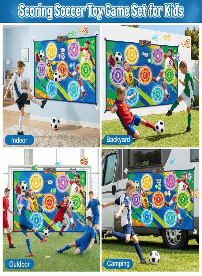 WUPIOS Electronic Scoring Soccer Toy Game Mat Set for Kids, Indoor Outdoor Toss Soccer Target Game with Real-Time Score, 2 Soft Soccer & Goal, Birthday Gifts for 3-5/6-8/8-12 Years Old Boys Girls - Image 4