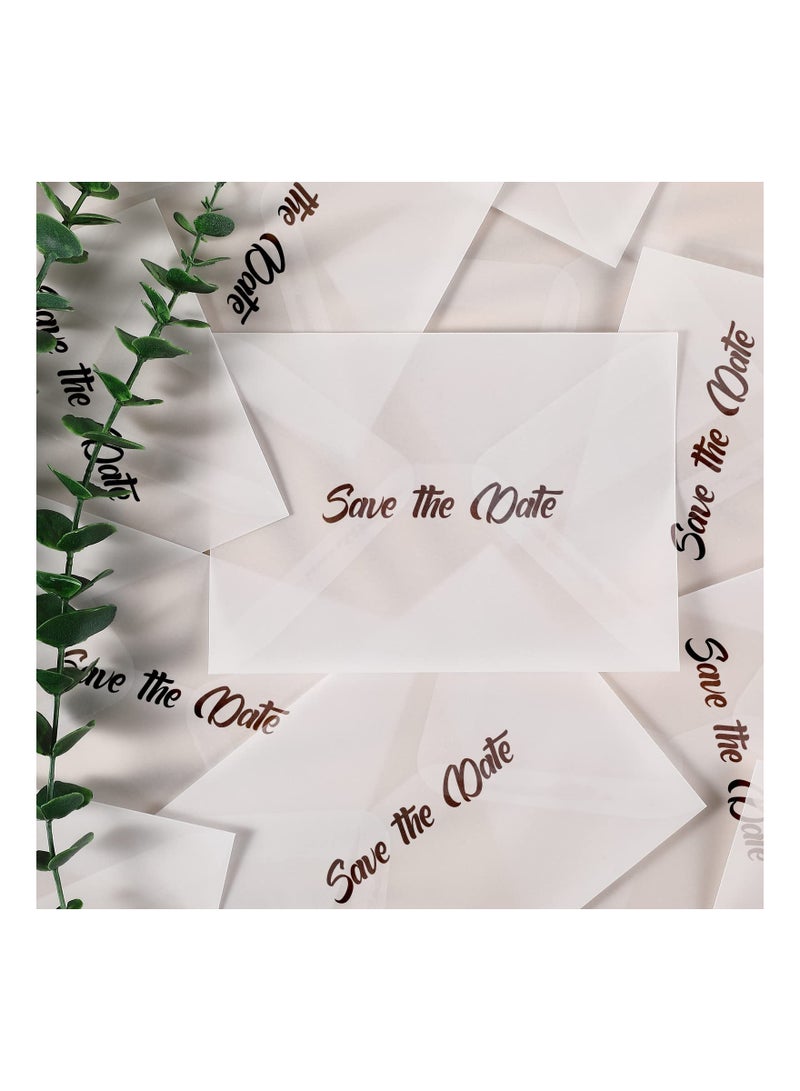 SYOSI Envelopes, Translucent Paper Envelopes, 50 PCS Vellum Envelopes, 125mm x 175mm Envelopes, for Invitation Postcard Envelopes, White Vellum Greeting Card Envelopes for Wedding Birthday Party - Image 3