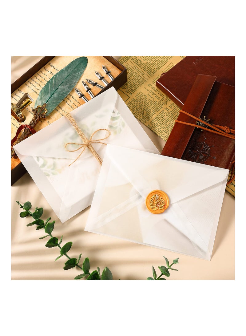 SYOSI Envelopes, Translucent Paper Envelopes, 50 PCS Vellum Envelopes, 125mm x 175mm Envelopes, for Invitation Postcard Envelopes, White Vellum Greeting Card Envelopes for Wedding Birthday Party - Image 5