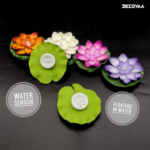 DECOVAA LED Lotus Floating Diya| Waterproof, Battery-Powered, Realistic Lotus Flower Floating Candle for Diwali Décor, Home, Wedding, Mandir, Indoor & Outdoor Decorations (Multicolor) (Pack of 30) - Image 2