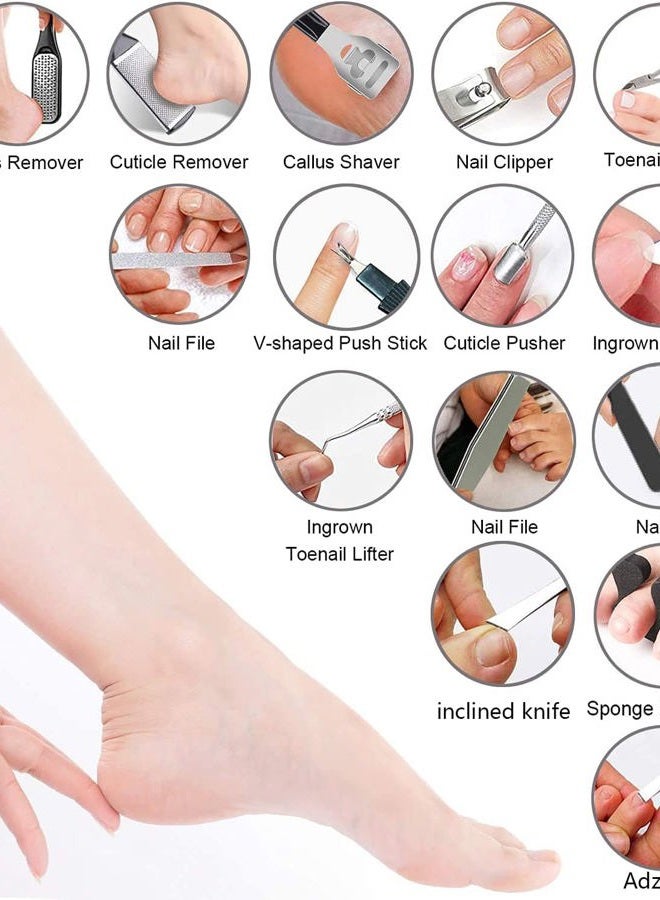 EKOCSIO Professional Pedicure Kit, 36 in 1 Stainless Steel Foot Care Kit Foot Rasp Dead Skin Remover for Home & Salon Care - Image 2