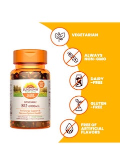 Vitamin B12 Sublingual By Sundown Vegetarian Vegan Nongmoˆ Free Of Gluten Dairy Artificial Flavors 60 Microlozenges Cherry Flavor 6000 Mcg Tablet 60.0 Count (65331) - pzsku/ZE62D3A2D95E97EF80BF2Z/45/_/1695145373/098ded6e-22a1-4bfd-ba79-ea6bb24922fe