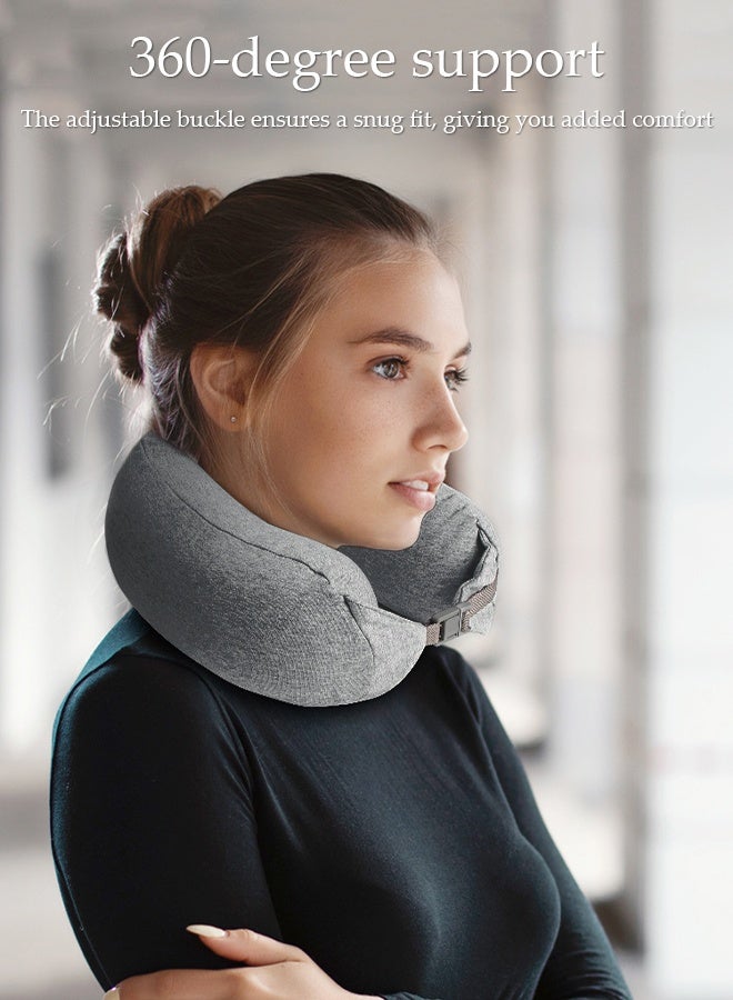DUNISO U-Shaped Pillow with Cap Travel Portable Hooded, Foam Travel Pillow with Hood, Neck Pillow, Multifunctional Neck Cushion, Portable Pillow for Office Cars Trains Long Flights Sleeping  - Image 5