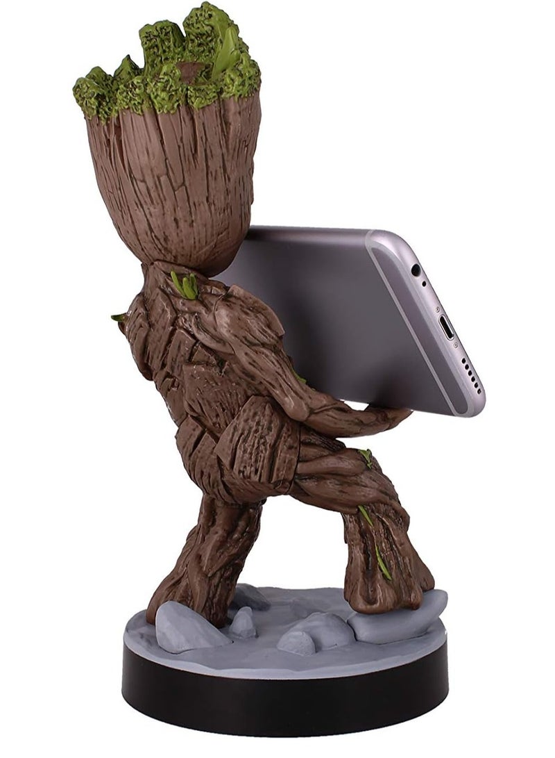 Exquisite Gaming: Guardians of The Galaxy: Toddler Groot - Original Mobile Phone u0026 Gaming Controller Holder, Device Stand, Cable Guys, Marvel Licensed Figure, Black - Image 3