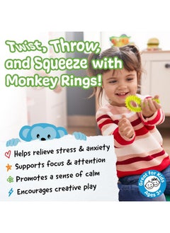IMPRESA 3-Pack Spiky Sensory Rings From The Original Monkey Noodle, Fidget Bracelet For Kids With Unique Needs, Fosters Creativity, Focus And Fun-Great For Classrooms, Home & Playtime Age 3+  - Image 3