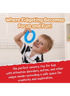 IMPRESA 3-Pack Spiky Sensory Rings From The Original Monkey Noodle, Fidget Bracelet For Kids With Unique Needs, Fosters Creativity, Focus And Fun-Great For Classrooms, Home & Playtime Age 3+  - Image 2