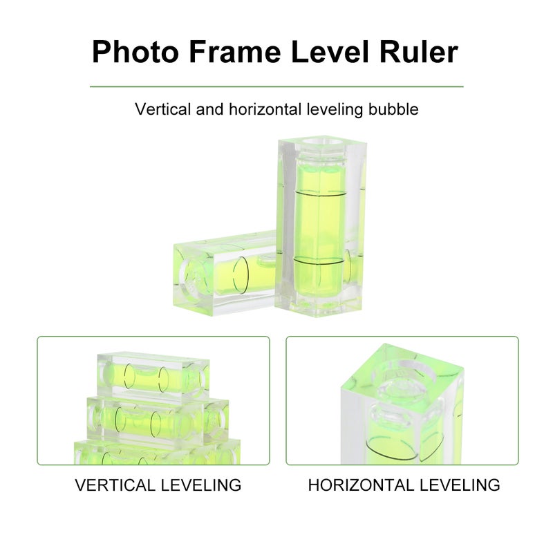 10Pcs Shape Leveler Portable Strip Line Level Mini Bubble Spirit Level for Wood Carvings (Light Green Leveler, ) - Image 4