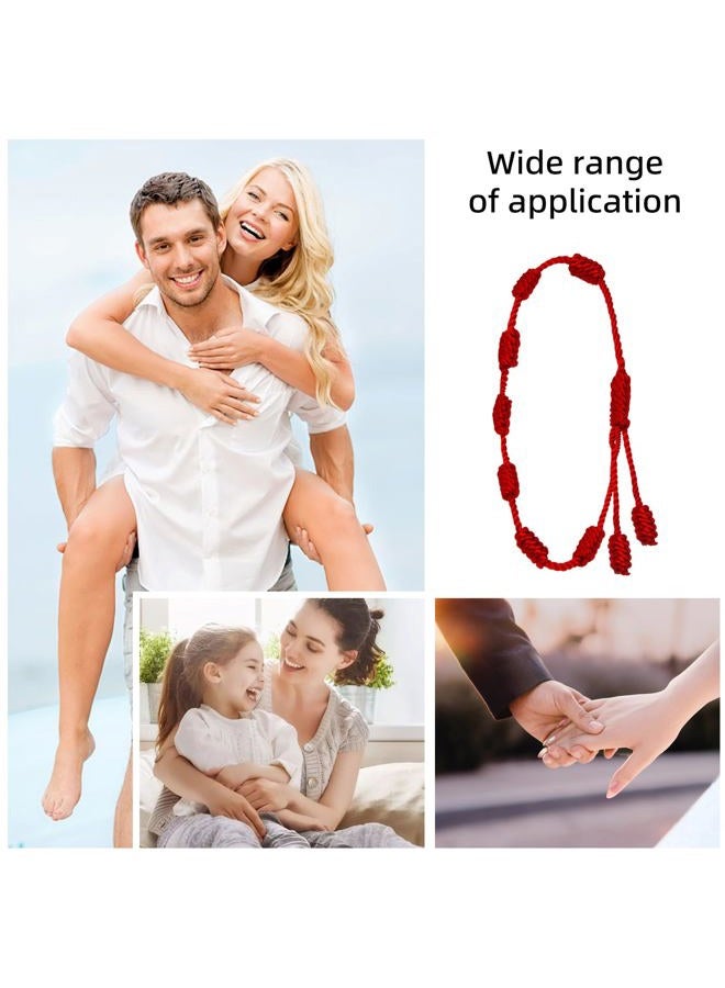 Pretwad 8 Pieces Red String Bracelet Set - Adjustable 7 Knot Red Cord Bracelet, Lucky Charm Bracelet Amulet for Protection, Knots String for Protection, Bracelets Knots Chain Braided for Friendship, Lovers - Image 4