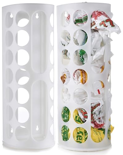 Handy Laundry Grocery Bag Storage Holder Large Bag Dispenser Neatly Store Plastic Shopping Bags  Keep them Handy for Reuse Access Holes Make Adding or Retrieving Bags Simple  Convenient 2Pack - Image 1