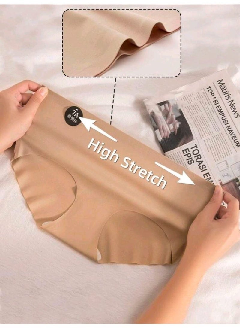 SHEIN-6pcs Seamless Ice Silk Panties, Invisible Underwear, Comfortable Low-Waist Panties,Thin Soft Briefs, 7A Invisible Elastic Fabric, Women's Underwear, Smooth Soft Breathable - Image 3