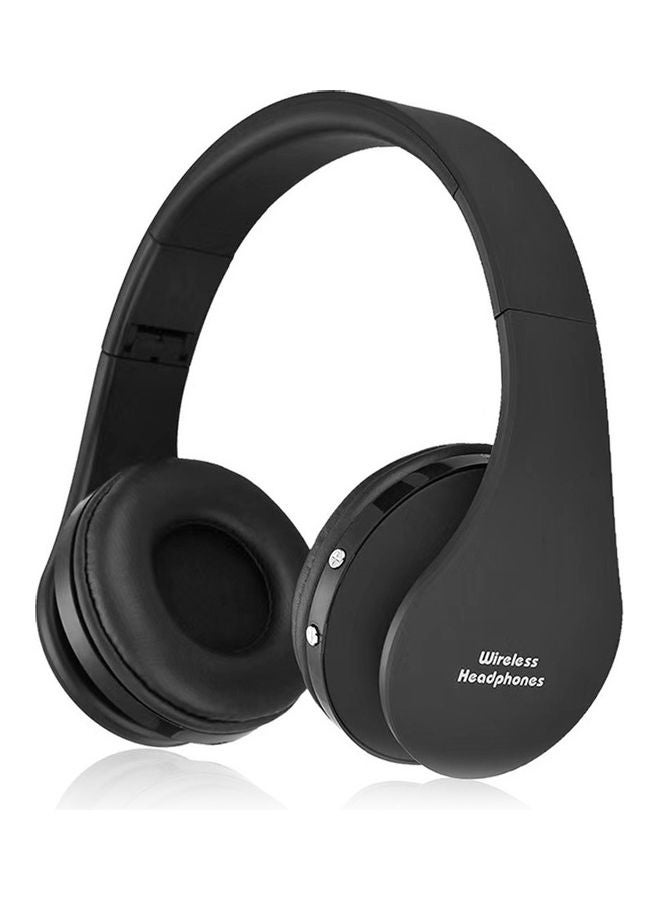 سماعات تدعم الاتصال بالبلوتوث بتصميم يغطي الأذن مزودة بميكروفون أسود