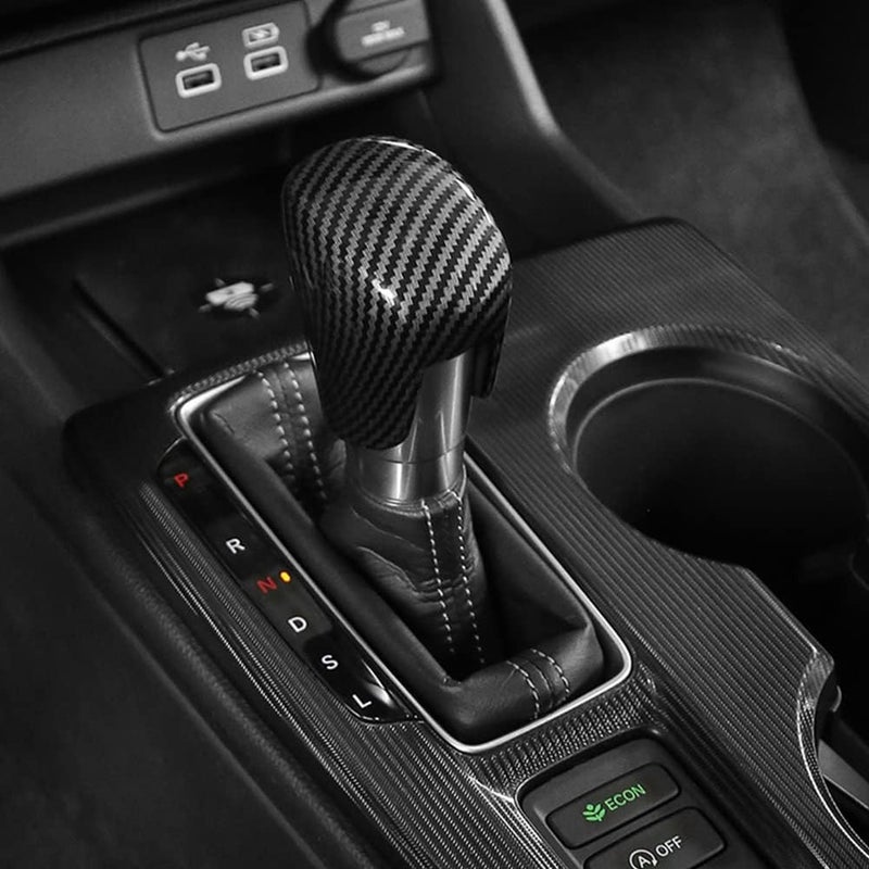 cheekyglo Cron Fiber Ger Shift Kno Cover, Ger Shift Kno Shifter Head Cover Trim Ger Shift Kno Trim Cover Fit for EleventhGenertionCivic,Red-Red - Image 5