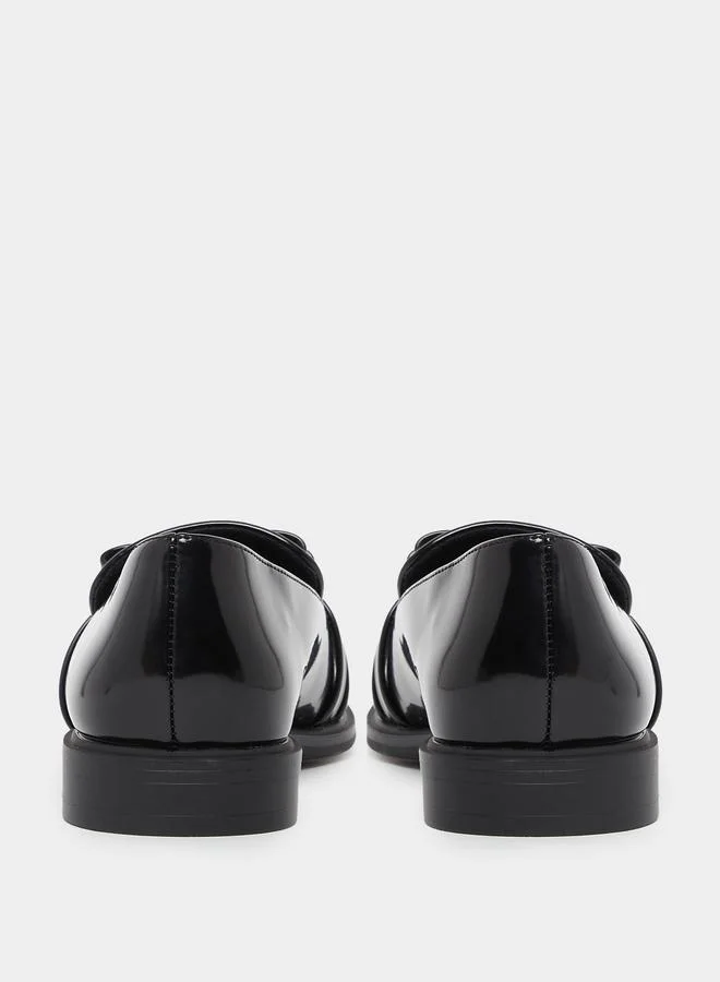 Styli  Black Patent Leather Loafers for Women | Best Price UAE