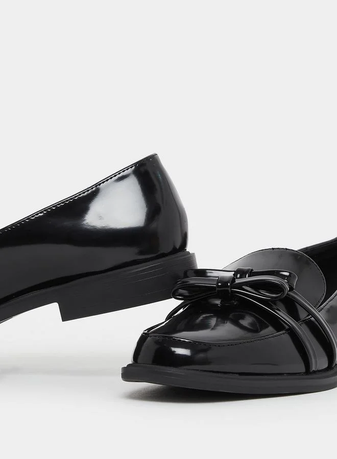 Styli  Black Patent Leather Loafers for Women | Best Price UAE