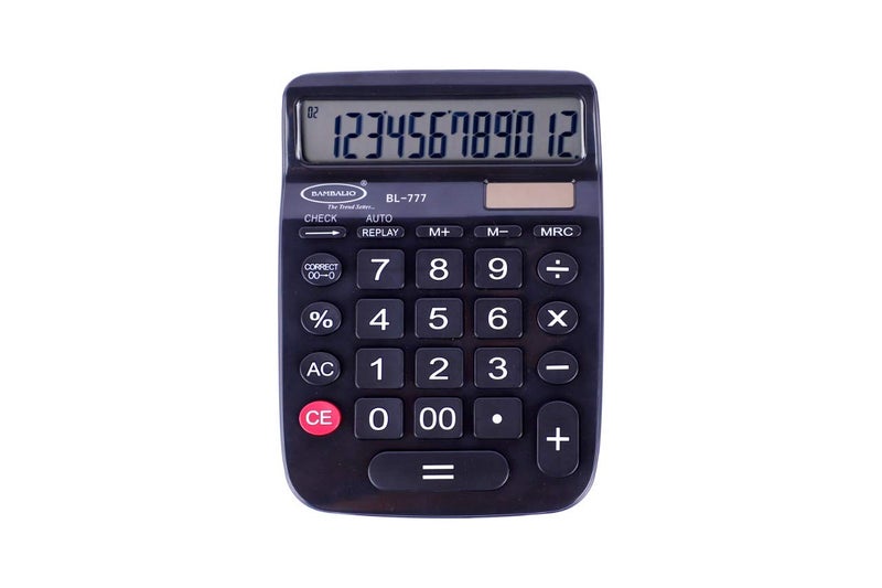 Bambalio 12 Digits BL-777 Electronic Calculator (Black) 3 Years Warranty. - Image 1