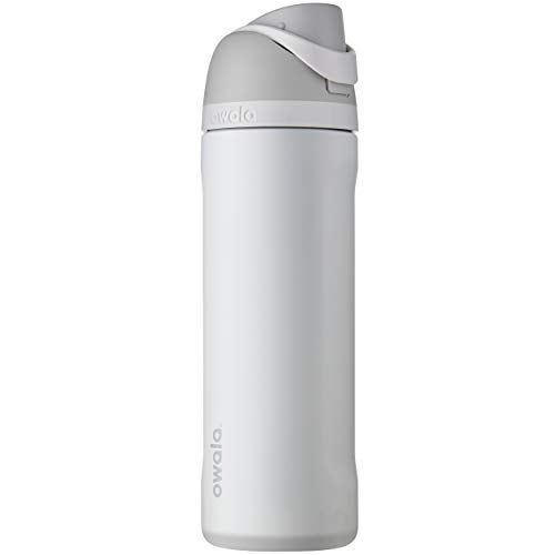 Owala Owala FreeSip Insulated Stainless Steel Water Bottle with Straw BPAFree Sports Water Bottle Great for Travel 24 Oz Shy Marshmallow 