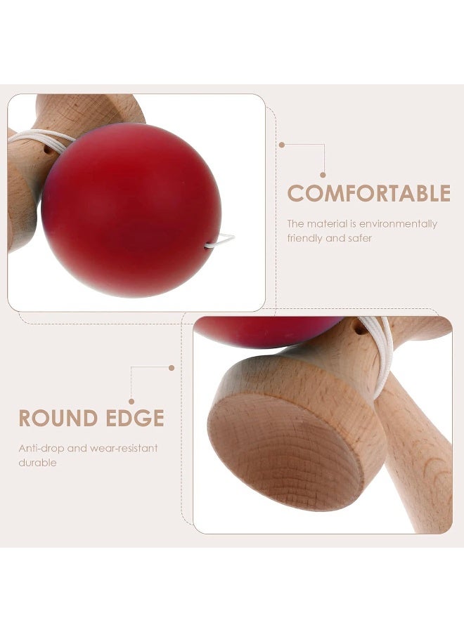 Excefore Kendama, Wooden Prime Kendama, Cup and Ball Catch, Enhanced Cognitive Skills, Improved Balance Reflexes and Creativity, Hand-Eye Coordination Toy, Kendama for Beginners (Red) - Image 5