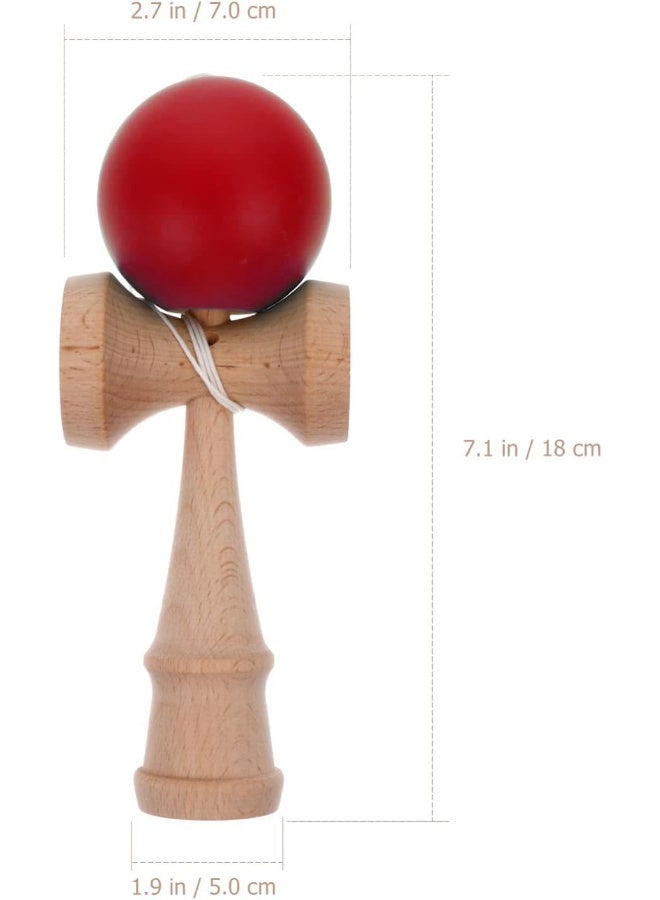 Excefore Kendama, Wooden Prime Kendama, Cup and Ball Catch, Enhanced Cognitive Skills, Improved Balance Reflexes and Creativity, Hand-Eye Coordination Toy, Kendama for Beginners (Red) - Image 4