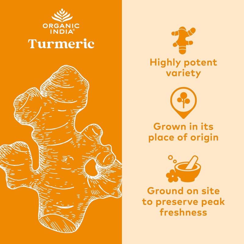 ORGANIC INDIA Turmeric Curcumin with Black Pepper Organic Turmeric Supplement and Curcumin Supplement Turmeric Capsules Joint Support Immune System Support Whole Root Trikatu 90 Capsules - Image 2