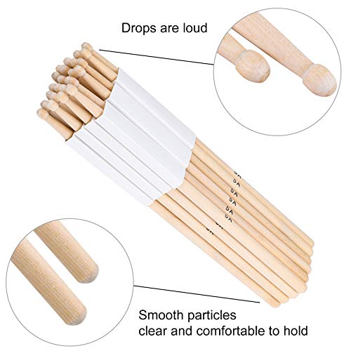 E ELAINFIA FF Elaine Maple 5A Wood Tip Drumsticks 12 Pairs - Image 5