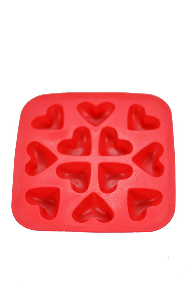 Fairly Odd Novelties Fairly Odd Novelties Silicone Heart Ice Cube Tray  Red Heart Shaped Ice Cube Mold 12 Cubes  Premium Ice Cube Tray for Freezer Ideal Ice Tray for Parties  Special Occasion