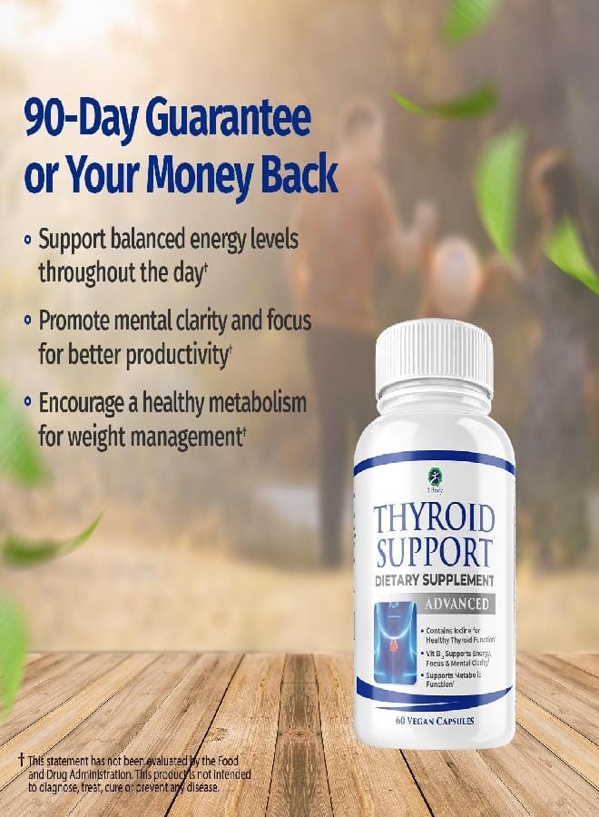 1 Body مكمل دعم الغدة الدرقية 1 مع اليود و B12 والزنك والسيلينيوم والأشواغاندا، غير معدّل وراثيًا، نباتي، إمداد لمدة 30 يومًا - Image 3
