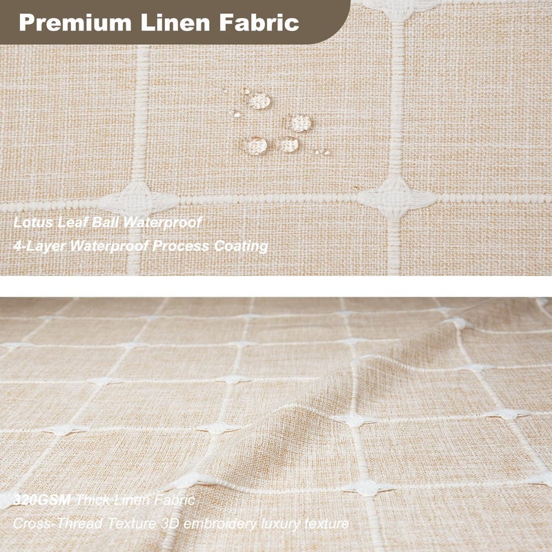 ggaimwf Boho Beige مخطط دش الستار مزرعة البوليستر - الكتان الستائر دش محايدة للحمام البلد الستار الثقيل الحمام مجموعة مع شرابة - القماش البوهيمي ستارة دش 72 × 72 بوصة - Image 5