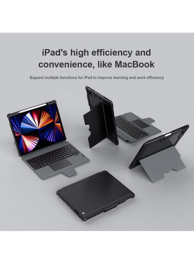 General Case with Keyboard Compatible with iPad Air 13 Inch 2024 (Model number: A2903, A2904),Bluetooth Wireless Keyboard Folio with Multi-Touch Trackpad Adjustable Stand  - Image 2