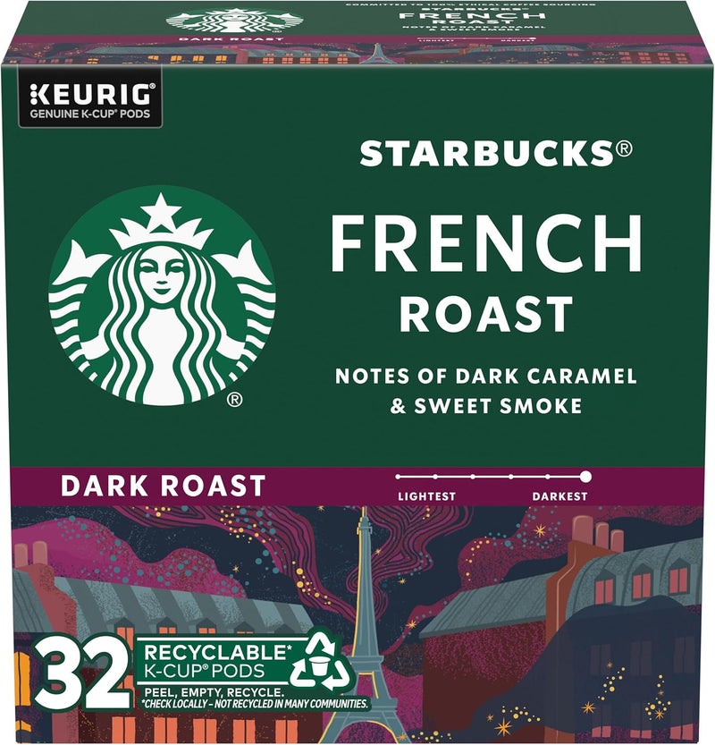 Starbucks قهوة ستاربكس الفرنسية المحمصة الداكنة لكوب واحد لصانعي القهوة من كيريج، 32 حبة - Image 1