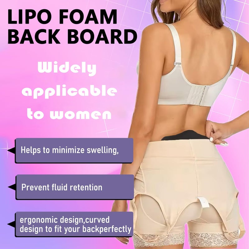 1 Pack Foam Back Board, 8.9" x 5.9" x 0.6", for Post-Surgery Recovery, Ergonomic Lumbar Compression Board, Black - Image 2