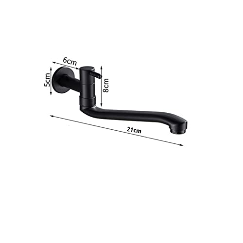 BNYTXV Wall-Mounted Black Cold Water Faucet Washing Machine Mop Pool Garden Taps (21cm) - Image 3