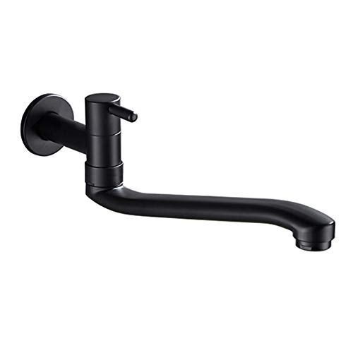 BNYTXV Wall-Mounted Black Cold Water Faucet Washing Machine Mop Pool Garden Taps (21cm) - Image 1