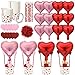LaRandom 24 Set Valentine Centerpieces Hot Air Balloon Basket Table Decor Include Heart Shaped Balloon Sticker Pencil and Ice Cream Bowl with Raffia Tape for Party Return Gift DIY Craft Supplies - Image 2