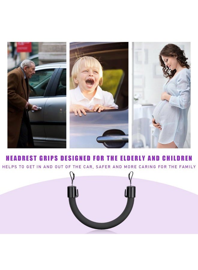 Dickno 2 PCS Car Headrest Grab Handle, Auto Rear Seat Passenger Chair Armrest, Universal Vehicle Assist Safety Grip Handle Accessories for Elderly Kids - Image 3