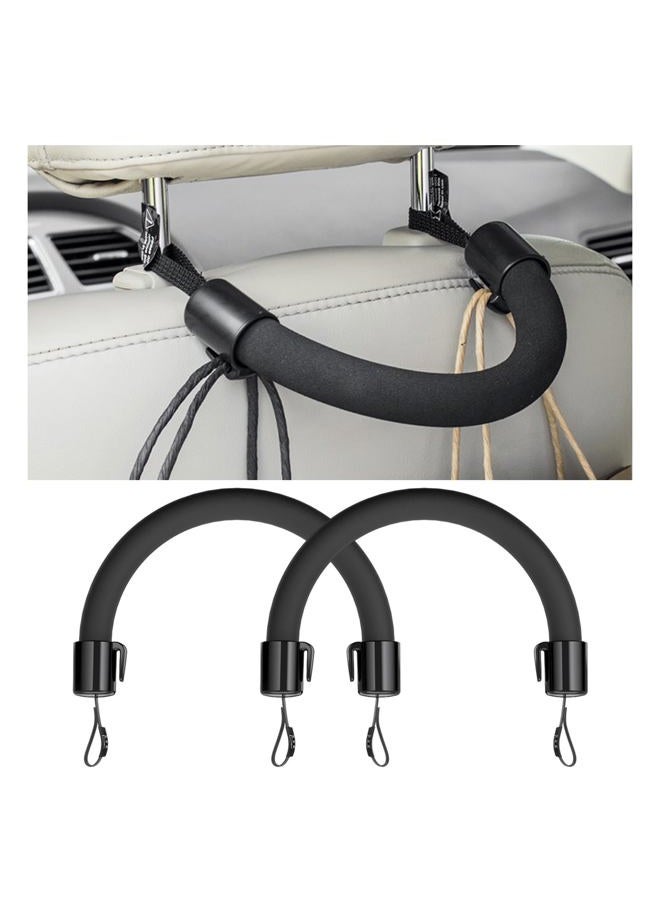 Dickno 2 PCS Car Headrest Grab Handle, Auto Rear Seat Passenger Chair Armrest, Universal Vehicle Assist Safety Grip Handle Accessories for Elderly Kids - Image 1