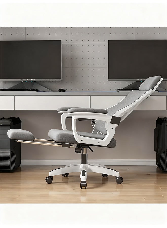 كرسي لعبة إيرغونومية ، كرسي الكمبيوتر ، كرسي الدراسة ، مساندة القدم القابلة للسحب ، مساندة الظهر القابلة للتعديل ، نسيج قابل للتنفس ومريح ، دعم قطني ، حجم كبير للبالغين. - Image 3