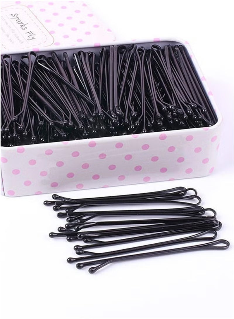 Generic 100-Piece Long Hair Bobby Pins with Case Box, Black Jumbo Hair Pins for Buns, 5.5cm Premium Bulk Hairclip for Girls Women Wedding Party, Great for All Hair Types - Image 2