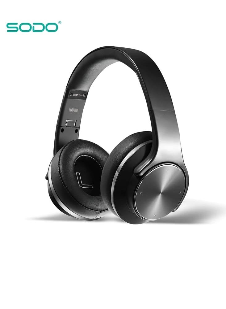 سودو سماعات رأس بلوتوث فوق الأذن مع ميكروفون باللون الأسود - Image 3