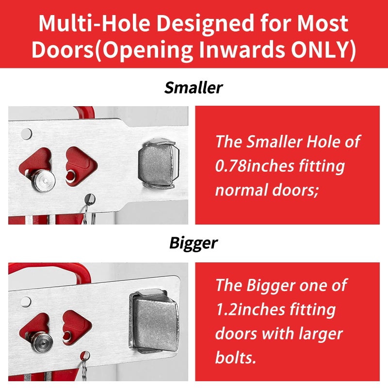 Rerishom Portable Door Lock 2Pack Extra Lock for Additional Privacy and Safety in Home,Hotel and Apartment,Prevent Unauthorized Entry,Protect Family Security in Traveling,Home,Bedroom,Hotel,Apartment,AirBNB - Image 2