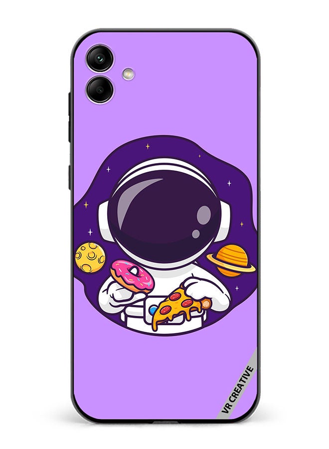 VR CREATIVE Protective Case Cover For Samsung Galaxy A04 Cute Astronaut Eating Donut And Pizza Design Multicolour - Image 1
